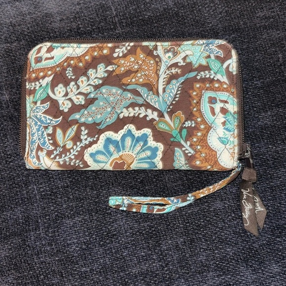 Vera Bradley Handbags - Vera Bradley RETIRED Java Blue Wristlet Card ID & Checkbook Large Travel Wallet